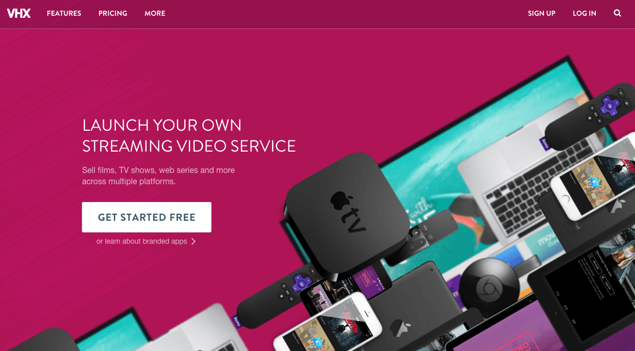 Old VHX homepage